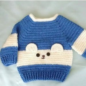 Blue and Cream Sweater