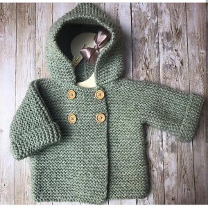 Olive green cardigan with hoodie